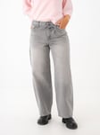 Only Gianna Mid Waist Straight Denim - Dame - Grå - 27/32