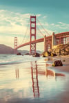 Golden Gate Bridge at sunset San Francisco California USA