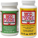 Mod Podge 236 ml Outdoor Waterbase Sealer/Glue and Finish, Clear & Podge Matte Waterbase Sealer, Glue and Finish - 16 oz