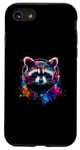 iPhone SE (2020) / 7 / 8 Colorful Artistic Racoon Headphones Wild Animals Wash Bear Case