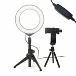 16cm LED Ring Light & Phone Tripod Selfie Camera Vlogger Studio Live Dimmable 