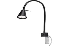 BRILONER - Lampe de Chevet LED, Lampe de Chevet avec Bras Flexible, Interrupteur Marche/Arrêt Inclus, 4 Watt. 400 Flux de lumières, 3.000 Kelvin, Noir