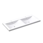 Vasque de salle de bains - Mai & Mai - Double lavabo blanc à encastrer 120cm - Rectangulaire - Résine