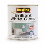 Rustins Quick Dry Brilliant White Gloss Paint 1 Litre For Indoor and Outdoor Use