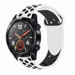 Huawei Watch GT - Silikon armband - andningsbar - Svart/Hvid