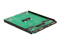 Delock Converter 2 X Sata 22 Pin > Dualport 2 X M.2 / 2 X Msata - Kontrollerkort - Msata, M.2 - M.2 Card / Msata - Sata 6Gb/S