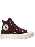 Converse Kids Girls Eva Leather Lift Sport X Hoops - Dark Red, Red, Size 2 Older