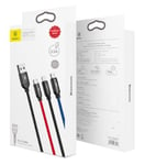 Baseus 3-i-1 Kabel Lightning/Micro/USB-C  1,2 m