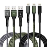 iPhone Charger Cable,3Pack 3FT/0.9M Lightning Cable MFi Certified Braided iPhone Charger Cord For iPhone 14/13/12/11 Pro Max XR XS X 8 7 6 SE And More