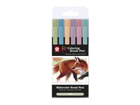 Sakura Koi Colouring Brush Pen Set Earth| 6 Colours