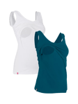 Bshirt Organic Cotton Blend Lift The Flap Breastfeeding Maternity Vest Top, Pack of 2