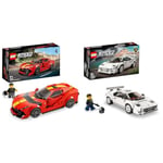 LEGO 76914 Speed Champions Ferrari 812 Competizione, Sports Car Toy Model Building Kit, 2023 Series & 76908 Speed Champions Lamborghini Countach, Race Car Toy Model Replica