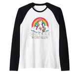 Coffee Is Real Magic Unicorn Rainbow Raglan Baseball Tee