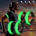 4 st USB-uppladdningsbara LED-armband, reflekterande LED-löpararmband, justerbart blinkande band Säkerhets-LED-armband för arm/handled/ankel/benlöpning, cykling