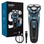 SEJOY Men Electric Shaver Razor Rotary Rechargeable Beard Shaving Pop-up Trimmer