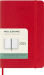 Moleskine Weekly Planner, Agenda Hebdomadaire avec Espace pour Notes 12 Mois 2025, Couverture Souple et Fermeture Élastique, Couleur Rouge Écarlate, Format Pocket 9x14 cm