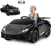 Lamborghini 12V Voiture Electrique Enfants 1 Places Vehicules Electrique Enfants 3 Vitesses Son Télécommande Noir