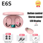 E6S TWS Fone Écouteurs Bluetooth Air Pro Casque sans fil pour casque a réduction de bruit avec microphone Mains libres Écouteurs Lenovo - Écouteurs roses