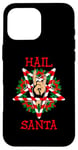 Coque pour iPhone 16 Pro Max Hail Santa Traineau de Noël Rock Heavy Metal Musique de Noël