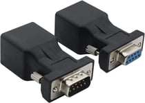 Lot de 2 adaptateurs convertisseur VGA Cat5/Cat6/RJ45, DB9 9 broches VGA 9 broches mâle vers RJ45 femelle.[V1178]