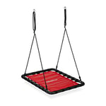 Relaxdays 10042423 Nest Swing, Rectangular, Kids & Adults, Max. Load 100 kg, WXD: 103 x 77 cm, Outdoor, Play Equipment, Red