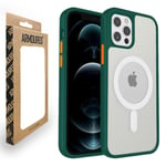 Armoured™ Shield MagSafe Tough Case for Apple iPhone 13 - Green (Orange Buttons)