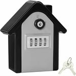 Boite a Cle Securisee Mural Boite a Clé avec Code Numérique & Clés d'urgence, Grand Key Safe Box Format XL Coffre a Clef Extéri pour Maison, Bureau,