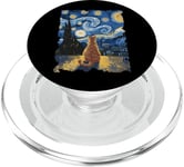 Chat Nuit étoilée – Peinture drôle Van Gogh Amoureux des chats PopSockets PopGrip pour MagSafe