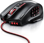 TITANWOLF - 16000 DPI SOURIS LASER DE GAMING - 18 TOUCHES - HAUTE PRÉCISION - ÉCLAIRAGE LED CONFIGURABLE - TECHNOLOGIE DE CAPTEURS AVAGO - MMO GAMING - LOGICIEL INCLUS TOUCHES PROG[CLA171716]