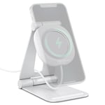 Spigen Mag Fit S Designed for MagSafe Charger Pad Stand Compatible with iPhone 12/12 Mini/12 Pro/12 Pro Max [Magsafe Charger Not Included] - White