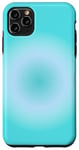 Coque pour iPhone 11 Pro Max Aura Esthétique Bleu Clair Mignon Ombre Dégradé