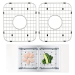 VEVOR Grille de Fond d'Évier 2PCs 34,8x29,5x2,54 cm Tapis d'Évier Cuisine en INOX 304 Vidange Centrée Rayon d'angle R50 Accessoire d'Évier pour Déposer Couverts Vaisselle Décongeler Aliment Égouttage