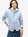 Superdry Essential Borg Lined Zip Hoodie - Blue, Blue, Size 14, Women