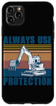 Coque pour iPhone 11 Pro Max Ouvrier du bâtiment Pilote d'excavatrice de chantier