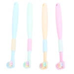 Three Sided Toothbrush Soft Bristles 4pcs Portable Three Sided Teeth Cleaner For