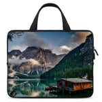 13 inch Laptop Bag with Handle Lake Mountain Italy Laptop Briefcase for Working School Men & Women