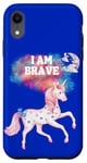 Coque pour iPhone XR Licorne Brave I AM BRAVE