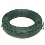 Fil de tension en acier galvanisé plastifié pour grillage ou autre - 100 m x Diam 2.2mm - Vert  - Linxor