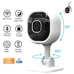 Camera de securite interieure 1080P pour moniteur bebe avec detection de mouvement, sirene audio bidirectionnelle, vision nocturnem avec application