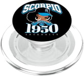 Scorpion 1950 Topaze Anniversaire Afro Zodiac Queen PopSockets PopGrip pour MagSafe