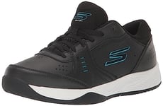 Skechers Women's Viper Court Smash-Athletic Indoor Outdoor Pickleball Shoes | Relaxed Fit Sneakers, Black/Blue, 10