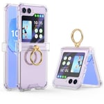 for Samsung Galaxy Z Flip 5 Case with Ring Shockproof Silicone Protective Cover Flip Z 5 Phone Case for Galaxy Z Flip 5 5G 2023 - Clear