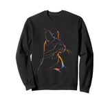 Vibrant Cat Silhouette Line Drawing Beauty Sweatshirt