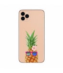 Coque Iphone 11 ananas lunettes tropical fleur transparente