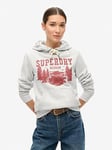 Superdry Lo-Fi Outdoor Graphic Hoodie - Grey, Grey, Size 10, Women