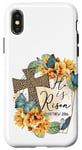 Coque pour iPhone X/XS He Is Risen Imprimé Léopard Croix Amour Printemps Chrétien Pâques