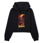 X-Men Cyclops Energy Beam Women's Cropped Hoodie - Black - S