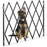 Barrière de sécurité pour chiens, jusqu'à 130 cm, 87,5-100 cm de haut, bambou, escaliers & porte, noir - Relaxdays