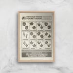 Jurassic World Dino Tracks Pocket Guide Giclee Art Print - A3 - Wooden Frame