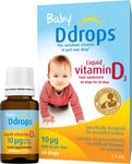 Baby Ddrops 10 µg 60 Drops - Daily Vitamin D3 Supplement for Infants and Young -